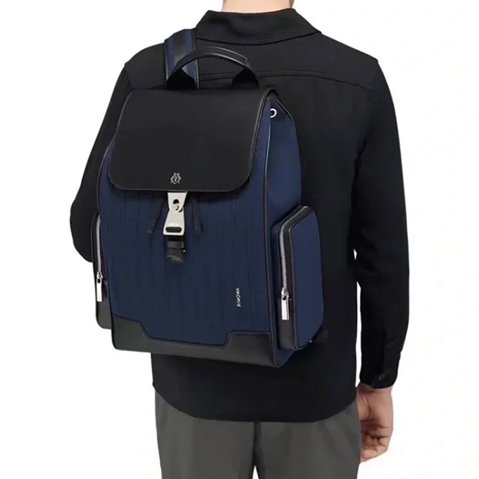 rimowa never still leather flap backpack